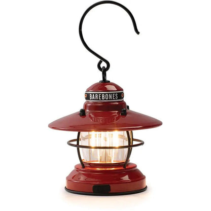 Barebones Living Edison Mini Lantern Red Dual Brightness LED Camping Light Water Resistant USB Powered by Barebones Living