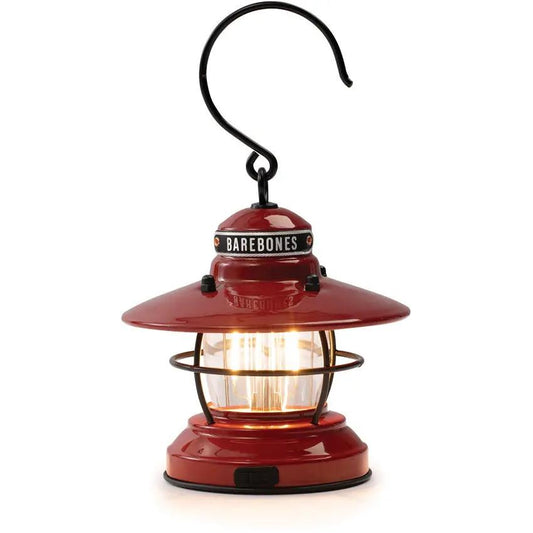 Barebones Living Edison Mini Lantern Red Dual Brightness LED Camping Light Water Resistant USB Powered by Barebones Living