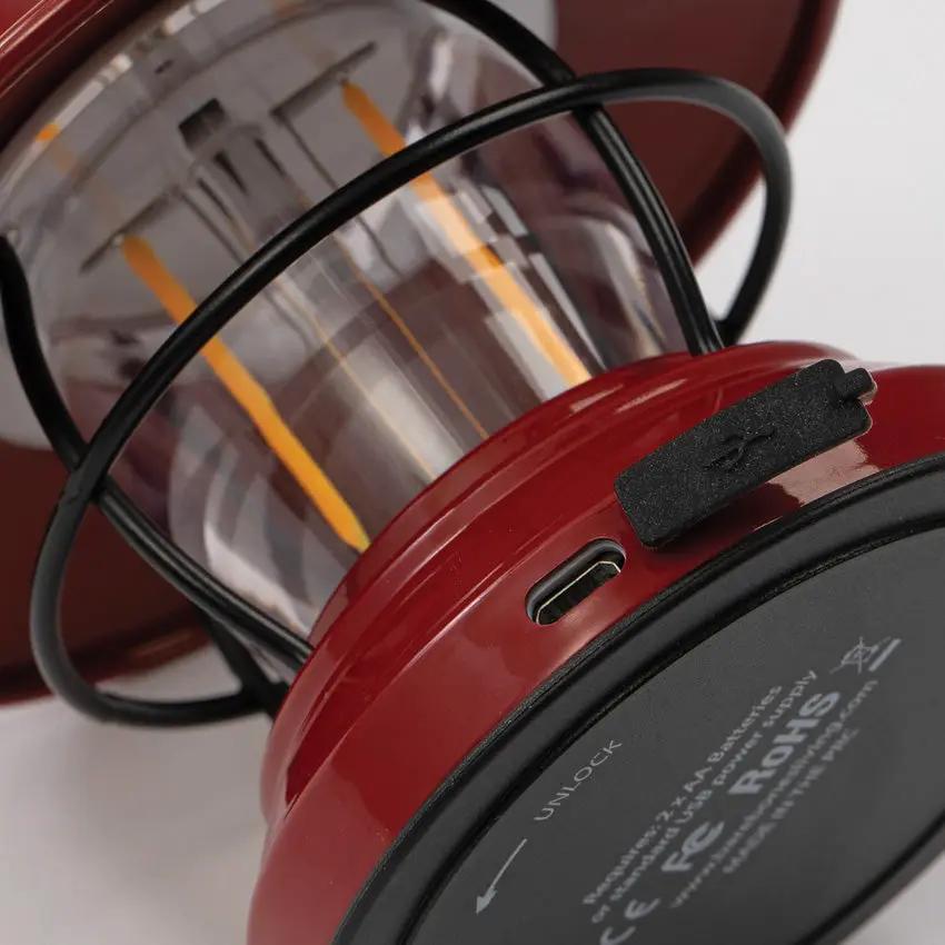 Barebones Living Edison Mini Lantern Red Dual Brightness LED Camping Light Water Resistant USB Powered by Barebones Living
