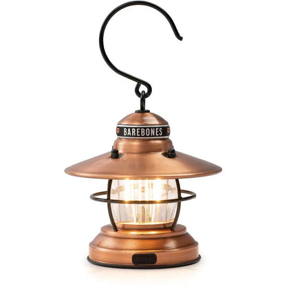 Barebones Living Edison Mini Lantern Copper Water Resistant Outdoor Lantern For Campers With Dual Brightness USB Power by Barebones Living