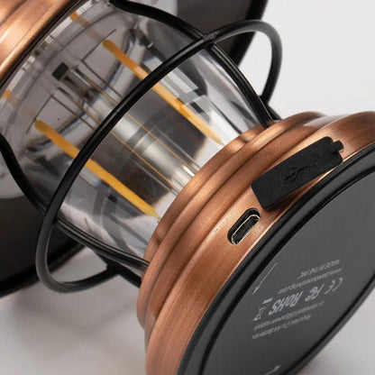 Barebones Living Edison Mini Lantern Copper Water Resistant Outdoor Lantern For Campers With Dual Brightness USB Power by Barebones Living