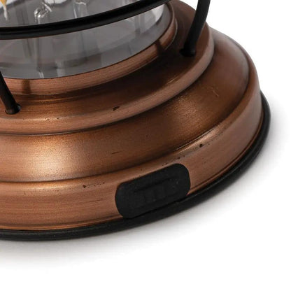 Barebones Living Edison Mini Lantern Copper Water Resistant Outdoor Lantern For Campers With Dual Brightness USB Power by Barebones Living