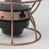 Barebones Living Railroad Lantern Rechargeable Outdoor Vintage Edison LED With Seed Glass Globe And Copper Accents by Barebones Living