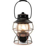 Barebones Living Railroad Lantern Rechargeable Outdoor Vintage Edison LED With Seed Glass Globe And Copper Accents by Barebones Living