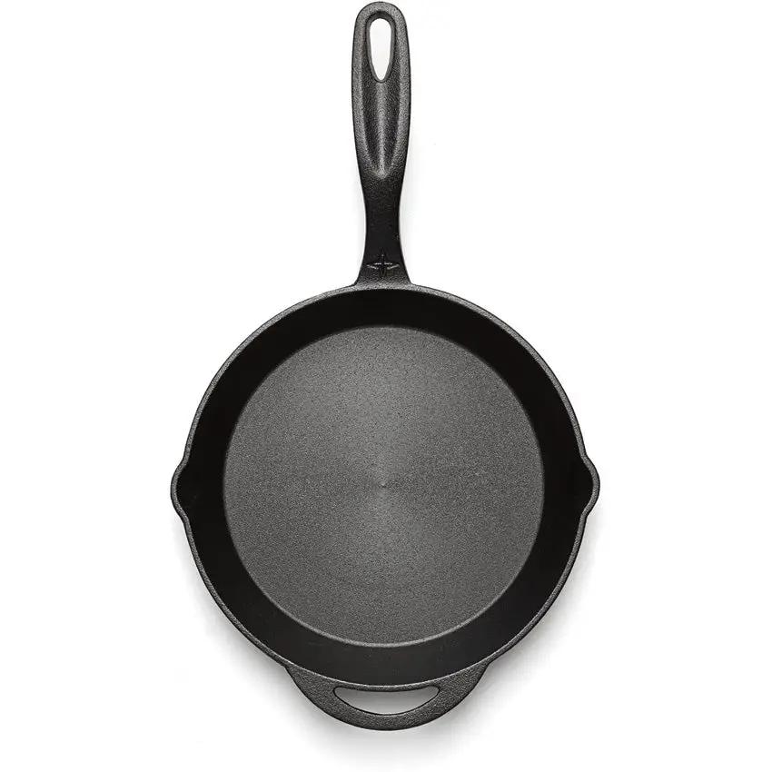 Barebones Living Cast Iron Skillet 10 Inch With Heat-Dispersing Ergonomic Handle Dual Pour Spouts For Home Cooks by Barebones Living