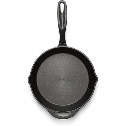 Barebones Living Cast Iron Skillet 10 Inch With Heat-Dispersing Ergonomic Handle Dual Pour Spouts For Home Cooks by Barebones Living