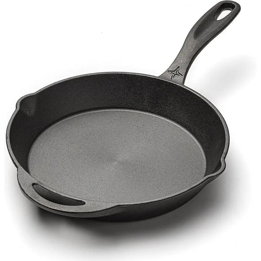 Barebones Living Cast Iron Skillet 10 Inch With Heat-Dispersing Ergonomic Handle Dual Pour Spouts For Home Cooks by Barebones Living