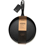 Barebones Living Cast Iron Flat Pan 12 Inch Preseasoned With Sunflower Oil For Home Cooks Indoor Outdoor Cooking Comfort Grip by Barebones Living