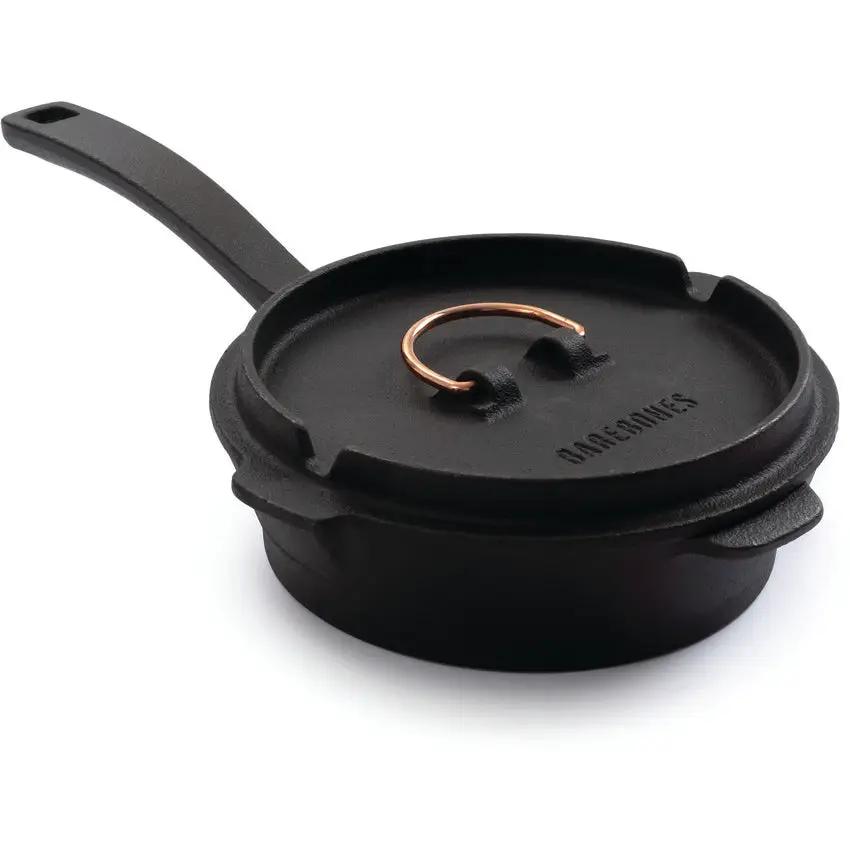 Barebones Living Cast Iron Skillet 6in Ultra Polished Surface Dual Pour Spouts Reversible Lid For Camping Cooks by Barebones Living
