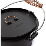 Barebones Living Cast Iron Dutch Oven 4 Qt CKW 327 Stable Base Lid Supports Coals Outdoor Campfire Cooking by Barebones Living