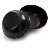 Barebones Living Enamel Bowl Set Two Piece Charcoal Speckled With Bronze Patina Trim For Modern Kitchens by Barebones Living