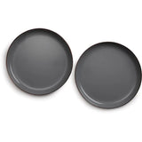 Barebones Living Enamel Plate Set Two 11 Inch Stone Gray Enamel Finish Raised Edges Dishwasher Safe Indoor Outdoor Use by Barebones Living