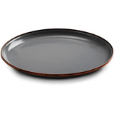 Barebones Living Enamel Plate Set Two 11 Inch Stone Gray Enamel Finish Raised Edges Dishwasher Safe Indoor Outdoor Use by Barebones Living