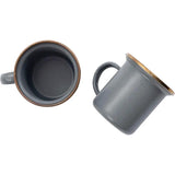Barebones Living Enamel Espresso Cup Set Copper Patina Finish Trim Vintage Inspired For Home Bar Lovers 2 Pack by Barebones Living