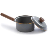 Barebones Living Enamel Saucepan 6 Cup Copper Patina Finish with Walnut Accents Vintage Inspired Kitchen by Barebones Living