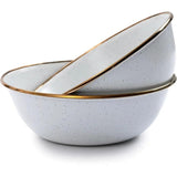 Barebones Living Enamel Mixing Bowls Set Vintage Inspired Copper Patina Finish For Home Cooks Two Piece Dishwasher Safe by Barebones Living