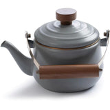 Barebones Living Enamel Teapot CKW 379 Vintage Copper Patina With Walnut Accents 6 Cup Tea Kettle For Tea Lovers by Barebones Living