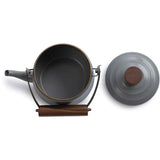 Barebones Living Enamel Teapot CKW 379 Vintage Copper Patina With Walnut Accents 6 Cup Tea Kettle For Tea Lovers by Barebones Living