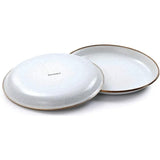 Barebones Living Enamel Salad Plate Set Vintage Inspired Dinnerware With Bronze Patina Rim For Vintage Kitchen Lovers by Barebones Living
