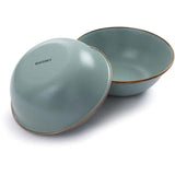 Barebones Living Enamel Bowl Set Mint Speckled Finish With Bronze Patina Trim For Modern Home Cooks by Barebones Living