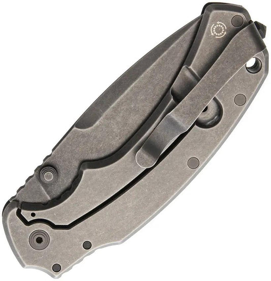 Bastinelli Creations Red Stonewashed Folder Knife M390 IKBS G10 Handle Titanium Back For EDC Enthusiasts by Bastinelli Creations