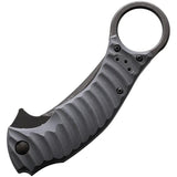 Bastinelli Creations Mako Linerlock Karambit Tactical Knife For Collectors Gray G10 N690 Doug Marcaida Collaboration by Bastinelli Creations