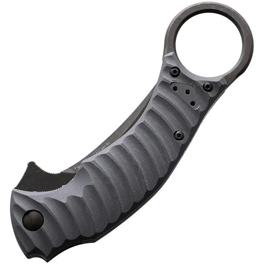 Bastinelli Creations Mako Linerlock Karambit Tactical Knife For Collectors Gray G10 N690 Doug Marcaida Collaboration by Bastinelli Creations