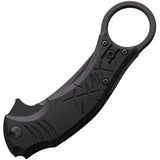 Bastinelli Mako Linerlock Knife BC0618S D2 Steel Blade Partially Serrated Extended Tang Black Handle EDC Tactical by Bastinelli Creations