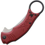 Bastinelli Creations Mako Linerlock Trainer BC 0618TK Safe Blunt Tip N690 Bohler Red G10 Handle Finger Ring For Trainers by Bastinelli Creations