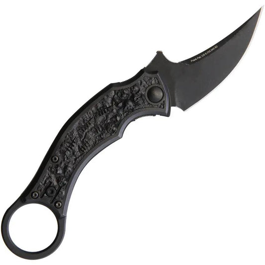 Bastinelli Creations Mako Linerlock Bronze Folding Knife For Tactical Knife Enthusiasts N690 Blade With Finger Ring by Bastinelli Creations