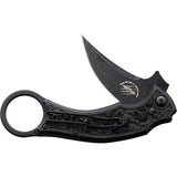 Bastinelli Creations Mako Linerlock Bronze Folding Knife For Tactical Knife Enthusiasts N690 Blade With Finger Ring by Bastinelli Creations