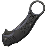 Bastinelli Mako Folder Knife For EDC Fans 2.75in D2 Blade Black Handle Extended Tang Pocket Clip by Bastinelli Creations