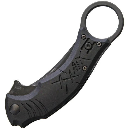 Bastinelli Mako Folder Knife For EDC Fans 2.75in D2 Blade Black Handle Extended Tang Pocket Clip by Bastinelli Creations