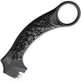 Bastinelli Creations Mako Fixed Blade Knife Bronze Skull Handle N690 Partial Serration Kydex Sheath For Collectors by Bastinelli Creations