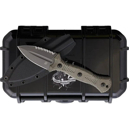 Bastinelli Creations Telum Fixed Blade Knife Green Micarta Handle 7 Inch M390 Clip Kydex For Tactical Enthusiasts by Bastinelli Creations
