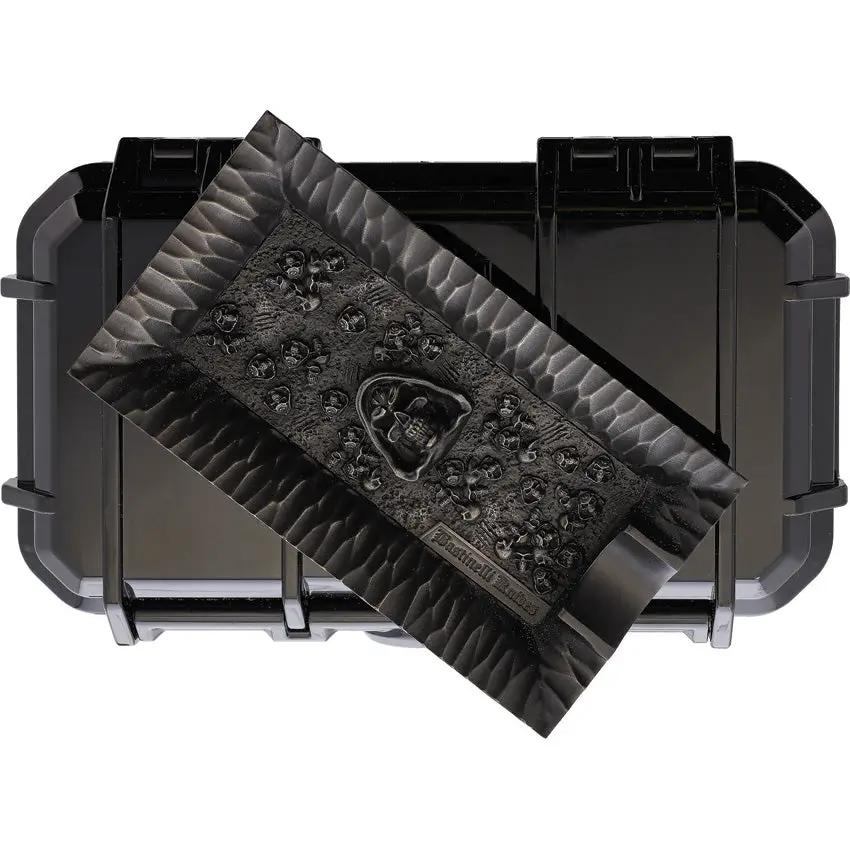 Crypt Ashtray Bastinelli Creations Skull Bronze For Collectors French Made With Hardside Carrying Case by Bastinelli Creations