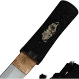 BattleBlades Gukudo Aikuchi Handforged Hardened 19in T10 Blade With Clay Temper Hamon Samegawa Tsuka For Collectors by BattleBlades
