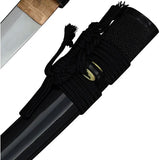 BattleBlades Gukudo Aikuchi Handforged Hardened 19in T10 Blade With Clay Temper Hamon Samegawa Tsuka For Collectors by BattleBlades