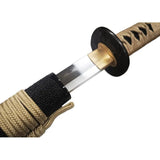 BattleBlades Kogane No Senshi Katana Hand Forged 1095 Carbon Steel With Gold Silk Wrap For Collectors by BattleBlades
