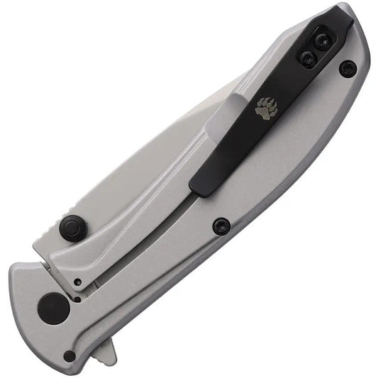 Bear And Son Framelock Assisted Opening EDC Knife 4 Inch Closed Bead Blast 440 Stainless Drop Point by Bear & Son