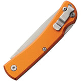 Bear And Son Small Farmhand Lockback Knife 3.63in Closed Satin Blade Orange Aluminum Handle Outdoorsmen EDC by Bear & Son