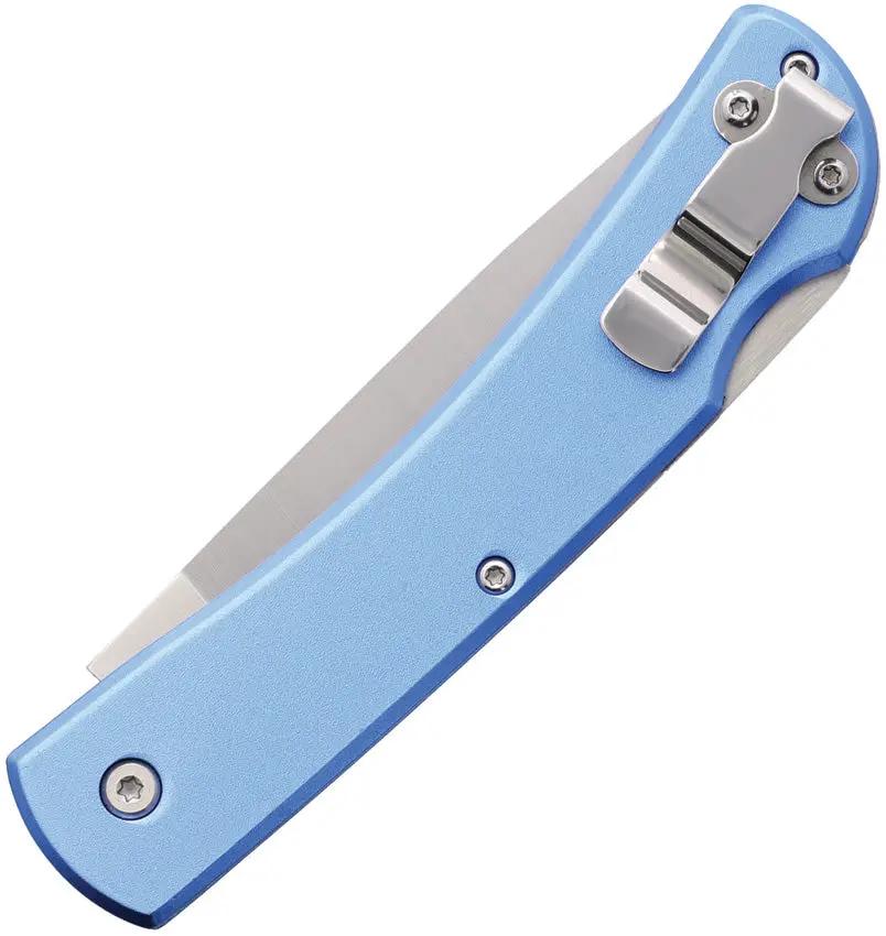 Bear And Son Farmhand Lockback Knife Rugged Blue Aluminum Handle Satin Blade For Outdoor Enthusiasts by Bear & Son
