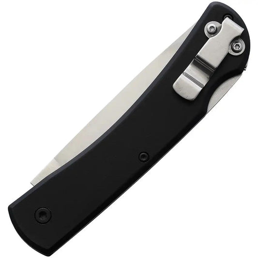 Bear And Son Farmhand Lockback Knife 3.63 Inch Satin Blade Black Aluminum Handle Premium EDC Fans by Bear & Son