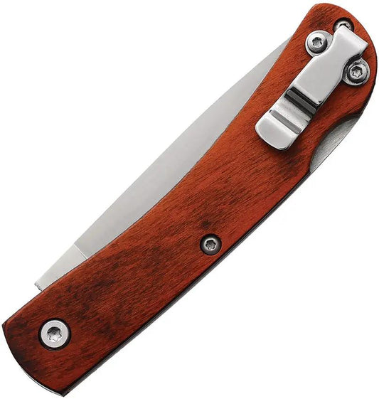 Bear And Son Small Lockback Knife Rosewood Handle 237LR With Pocket Clip For EDC by Bear & Son