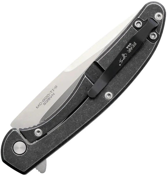 Bear And Son Slim Titanium Flipper MC-800-TI-S EDC Knife With S35VN Blade Extended Tang Pocket Clip by Bear & Son