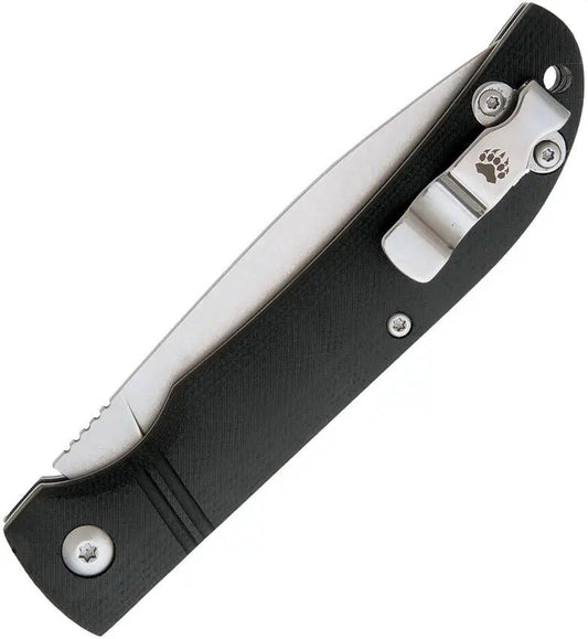 Bear And Son Drop Point Slip Joint Knife For Compact EDC Fans 3.5in D2 Blade Black G10 Handle Stonewashed by Bear & Son