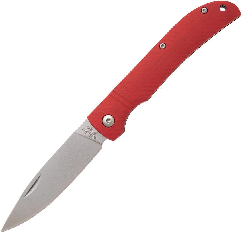 Bear & Son Drop Point Slip Joint Red 457GR by Bear & Son