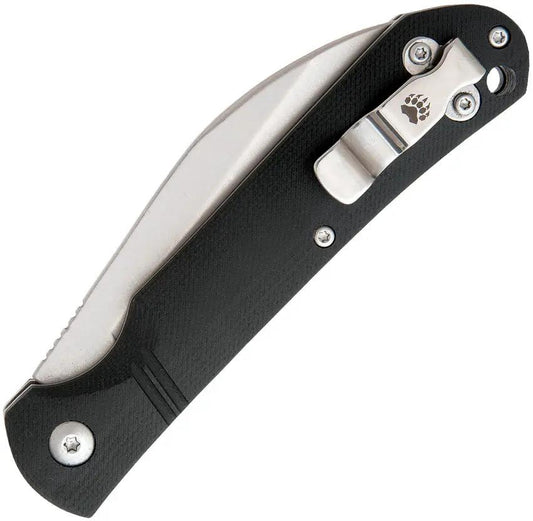 Bear And Son Wharncliffe Slip Joint Knife With D2 Blade Black G10 Handle For EDC Enthusiasts by Bear & Son