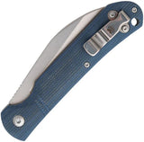 Bear And Son Wharncliffe Slip Joint Knife With Denim Canvas Micarta Handle D2 Tool Steel For EDC Enthusiasts by Bear & Son