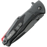 Bear Edge Linerlock Assisted Opening Knife Black Red 61121 Tanto Blade Aluminum Handle For EDC Enthusiasts by Bear Edge